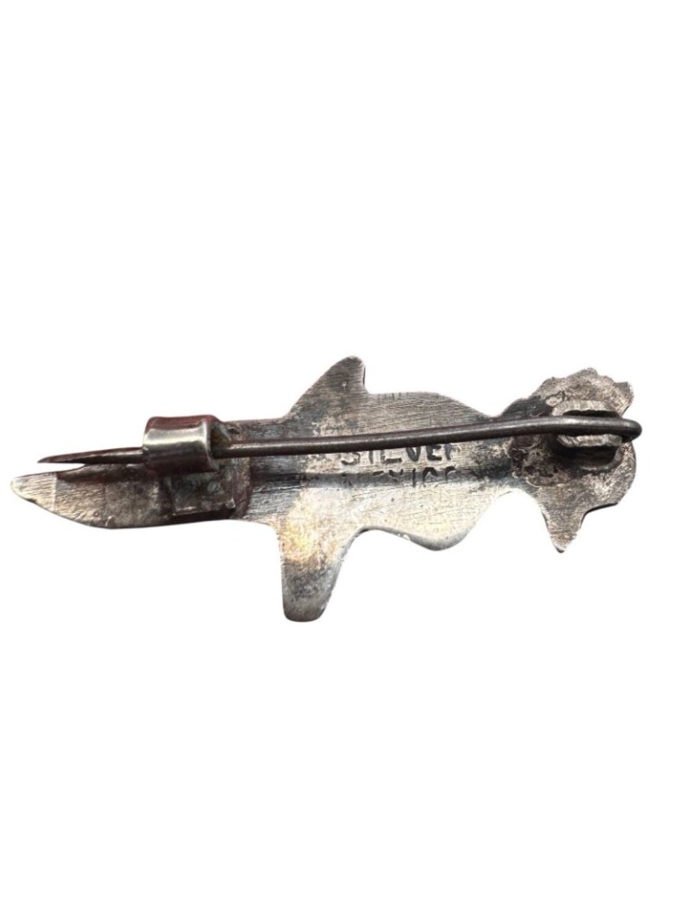 Parrot Scatter Pin Handmade Sterling Silver 1940s Silver Mexico C-Clasp Vintage - Picture 9 of 16